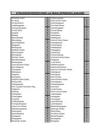STRASSENVERZEICHNIS mit WAHLSPRENGELANGABE - Weiz