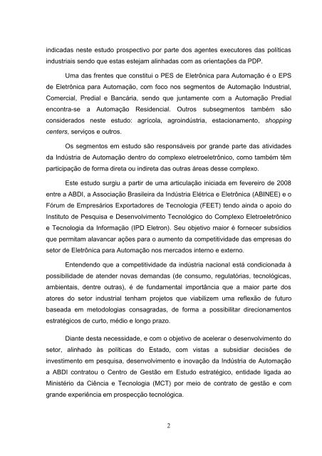 Estudo Prospectivo Setorial – Eletrônica para Automação - ABDI