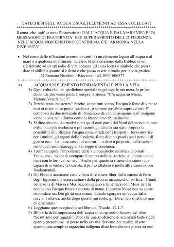 CATECHESI SULL'ACQUA E SUGLI ELEMENTI AD ... - Genova 14