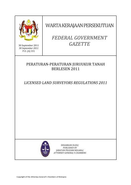 Licensed Land Surveyors Regulations 2011 Malaysian Legal And Tax