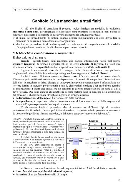 Capitolo 3: La macchina a stati finiti - Dipartimento di Fisica