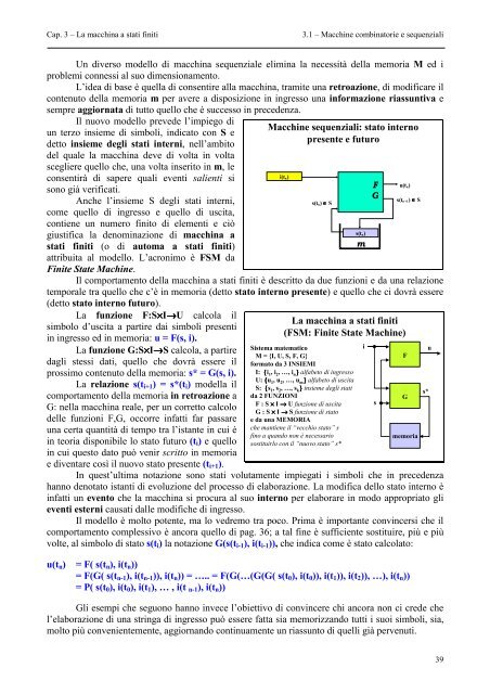 Capitolo 3: La macchina a stati finiti - Dipartimento di Fisica