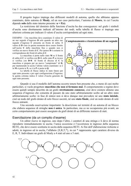 Capitolo 3: La macchina a stati finiti - Dipartimento di Fisica