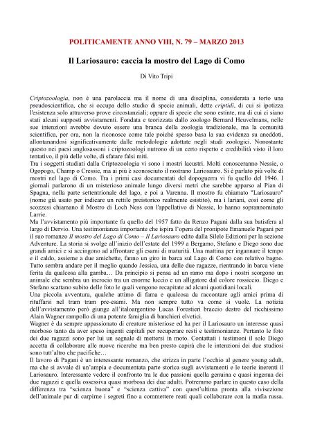 Recensione di Vito Tripi - PoliticaMente