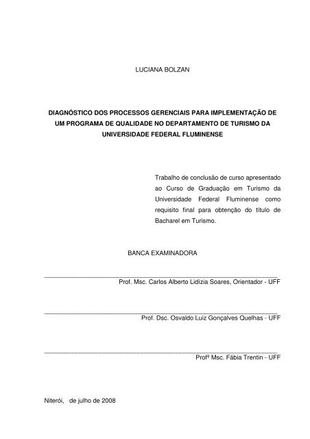 diagnóstico dos processos gerenciais para implementação de ... - UFF