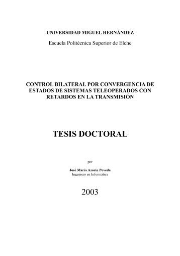 TESIS DOCTORAL 2003 - ISA Ingeniería de Sistemas y Automática ...