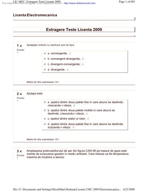 Extragere Teste Licenta 2009
