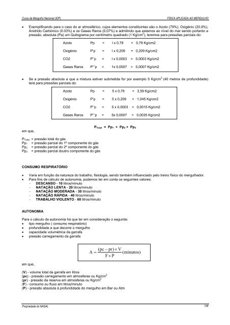 Manual de Mergulho - nasal - Universidade dos Açores