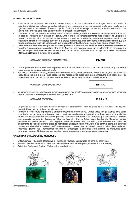 Manual de Mergulho - nasal - Universidade dos Açores