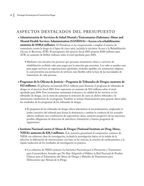 Estrategia Nacional para el Control de las Drogas - National ...