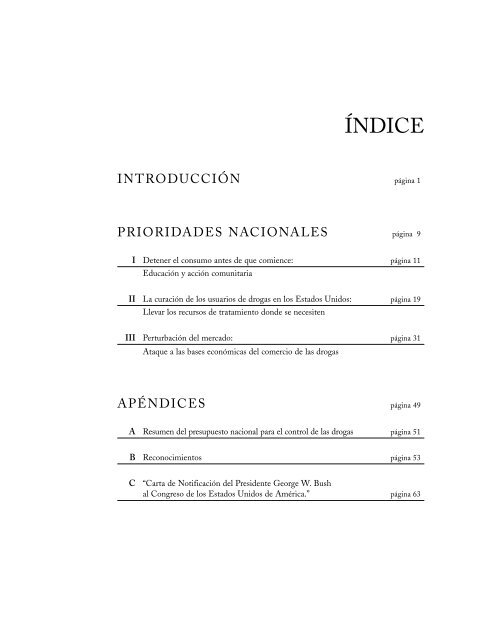 Estrategia Nacional para el Control de las Drogas - National ...