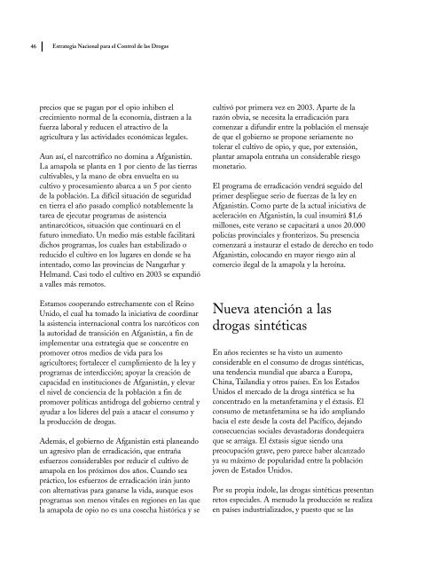 Estrategia Nacional para el Control de las Drogas - National ...