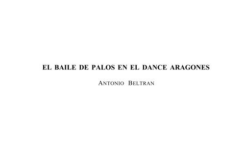 El baile de palos en el dance aragonés