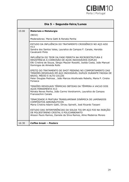 PROGRAMA - Faculdade de Engenharia da Universidade do Porto