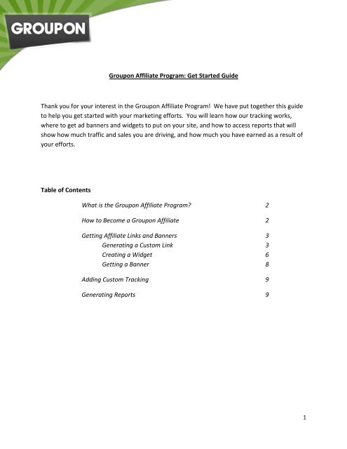 Getting Started With The Groupon Affiliate Program