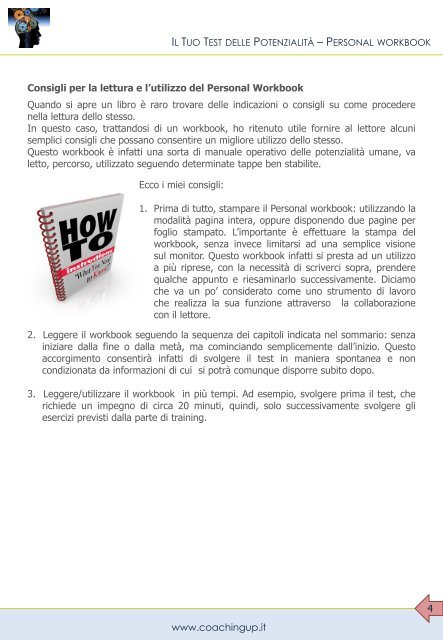 Personal Workbook Il Tuo Test delle Potenzialità - Coaching Up