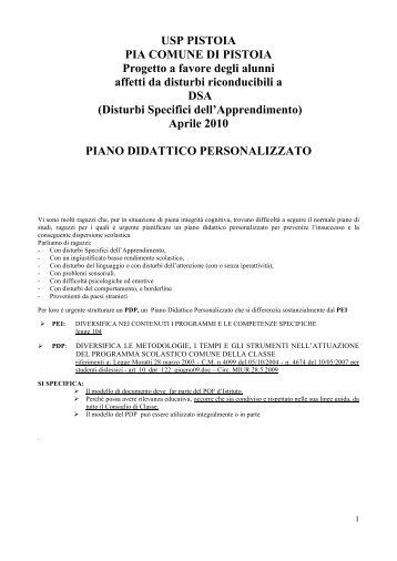 Disturbi Specifici de - Liceo Artistico Pistoia Policarpo Petrocchi