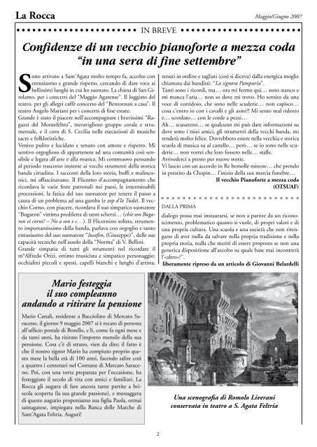 Rocca di Giugno 2007 - La Rocca - il giornale di Sant'Agata Feltria ...