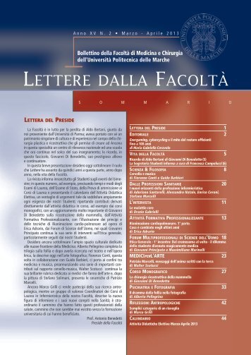 2. Lettere della Facoltà marzo-aprile 2013.pdf - Facoltà di Medicina ...