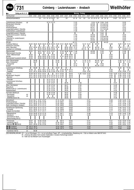 Fahrplan 731 - bei Wellhöfer Reisen und Transporte