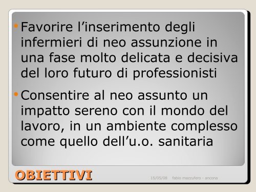 INSERIMENTO DEL NEO-ASSUNTO NELLA UNITA' OPERATIVA