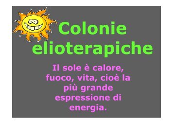 Presentazione colonie elioterapiche - Comune di Canegrate