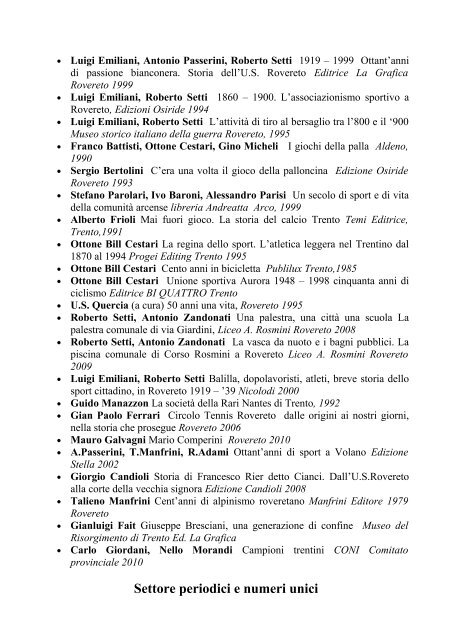 Elenco - Biblioteca civica di Rovereto