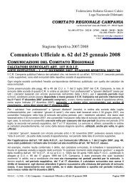 Comunicato Ufficiale n. 62 del 25 gennaio 2008 - Informacalcio.it