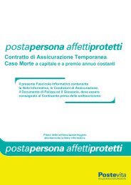 POSTAPERSONA AFFETTI PROTETTI - dal 1/12/2010 ... - Poste Vita