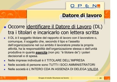 Slides salute e sicurezza sul lavoro - Ordine dei Dottori ...