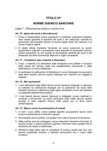 6 Regolamento edilizio (P.R.G.) - Comune di Poiana Maggiore