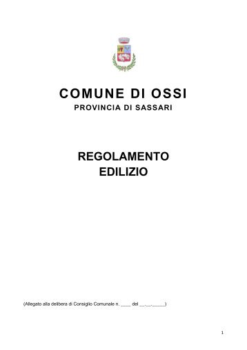 Regolamento - Comune di Ossi