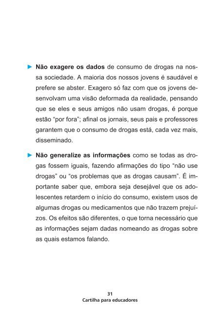 Drogas: Cartilha para educadores - Ministério da Justiça