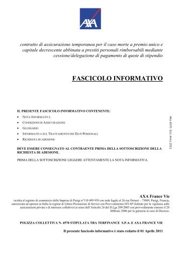 15g) @ Fascicolo informativo polizza AXA abbinata a CQS
