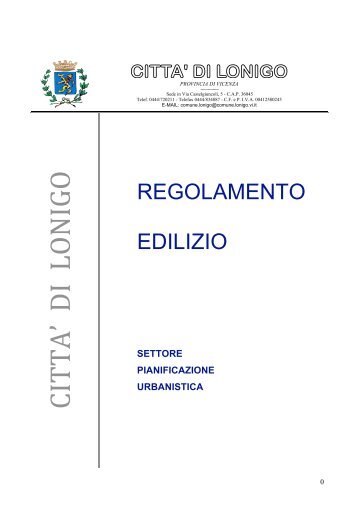 REGOLAMENTO EDILIZIO+INDICE - Comune di Lonigo