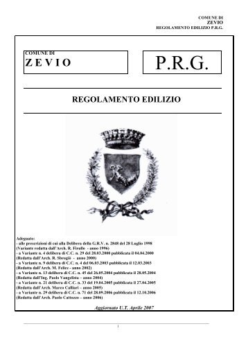 Regolamento edilizio aggiornato aprile 20071 - Comune di Zevio