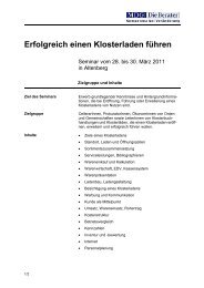 Erfolgreich einen Klosterladen führen - MDG