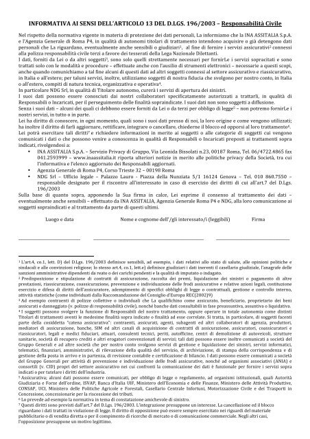 La Responsabilità Civile Connessa Al Sinistro