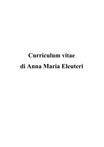 CV ELEUTERI 2006.pdf - Università degli Studi di Camerino