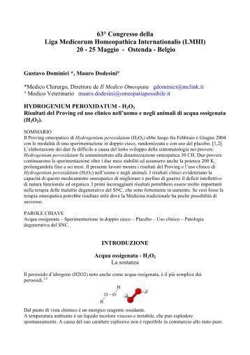 Hydrogenium peroxidatum - Omeovet.net