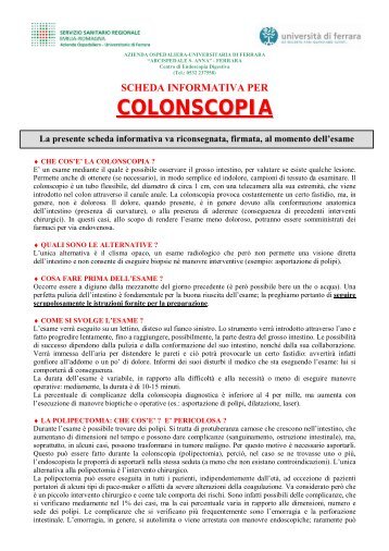 SCHEDA INFORMATIVA COLONSCOPIA.pdf - Azienda Ospedaliera ...