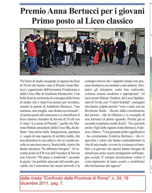 Ritagli stampa 2011 2012 - Liceo Classico Amedeo di Savoia