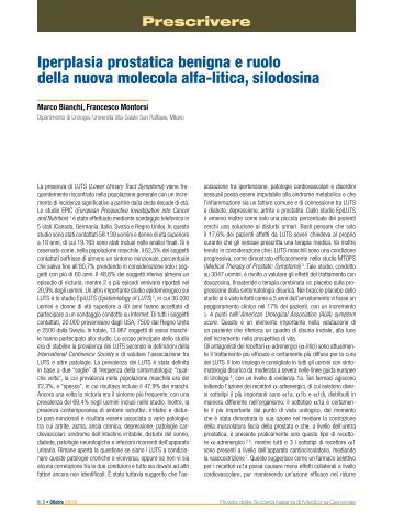 Iperplasia prostatica benigna e ruolo della nuova molecola ... - Simg