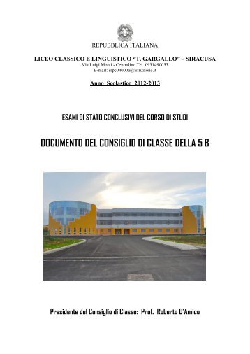 5 B - Istituto Liceo Gargallo Siracusa