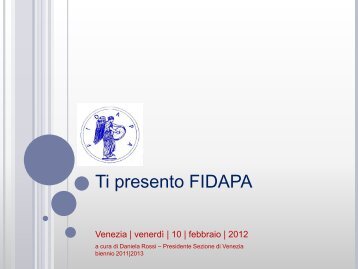 Presentazione standard di PowerPoint - fidapa distretto nord est