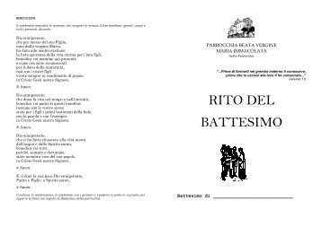 Libretto per il Rito del Battesimo dei Bambini - Lucaorsoni.it