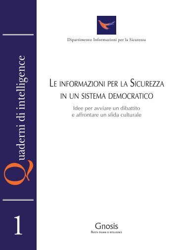 Quaderni di intelligence - Servizi di Informazione e Sicurezza