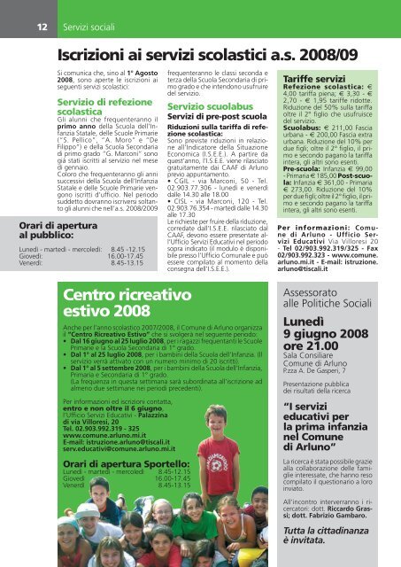 Notiziario maggio 2008 - Comune di Arluno