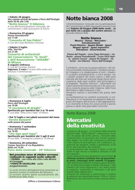 Notiziario maggio 2008 - Comune di Arluno