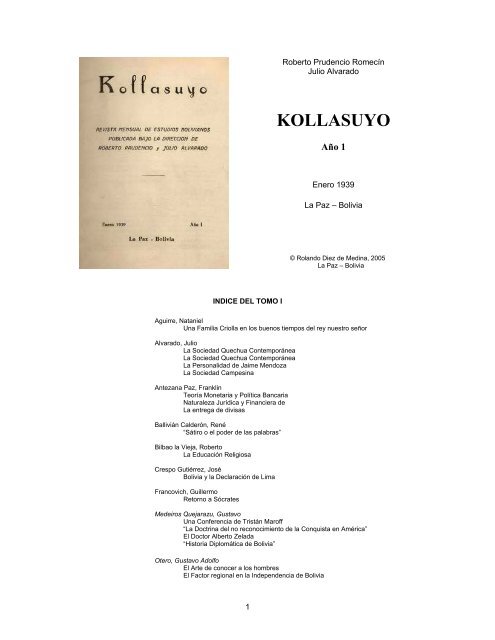 Revista Kollasuyo número 1 -L- 1939 – 1895kb - andes